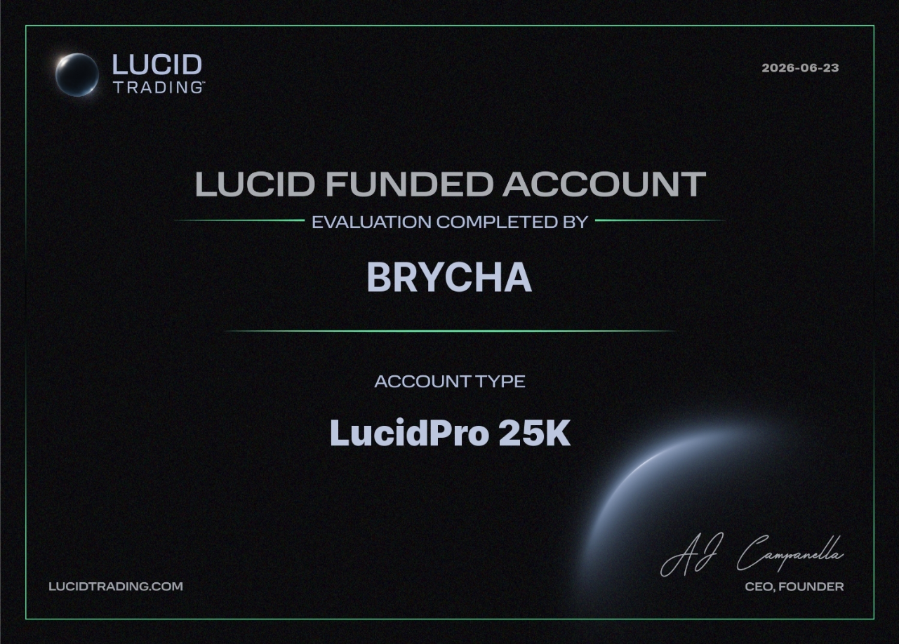 Brydon funded account certificate